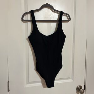 Aerie Ribbed Black One Piece Swimsuit